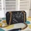 Klasická retro Crossbody taška s dvojitým G, srdcom, vlnou a krížom: Dámska miniatúrna taška cez rameno Marmont z pravej kože
