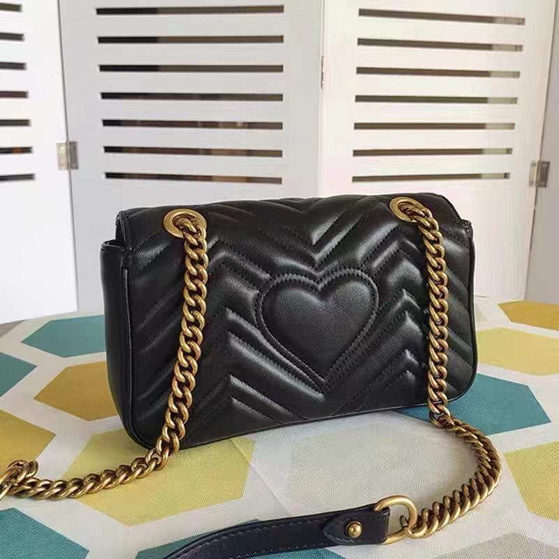 Klasická retro Crossbody taška s dvojitým G, srdcom, vlnou a krížom: Dámska miniatúrna taška cez rameno Marmont z pravej kože