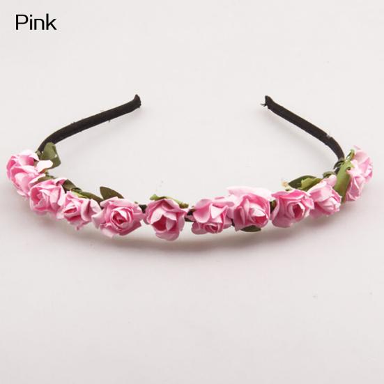 Rose Flower Headband Festival Wedding Garland Summer Beach Boho Floral Hairband