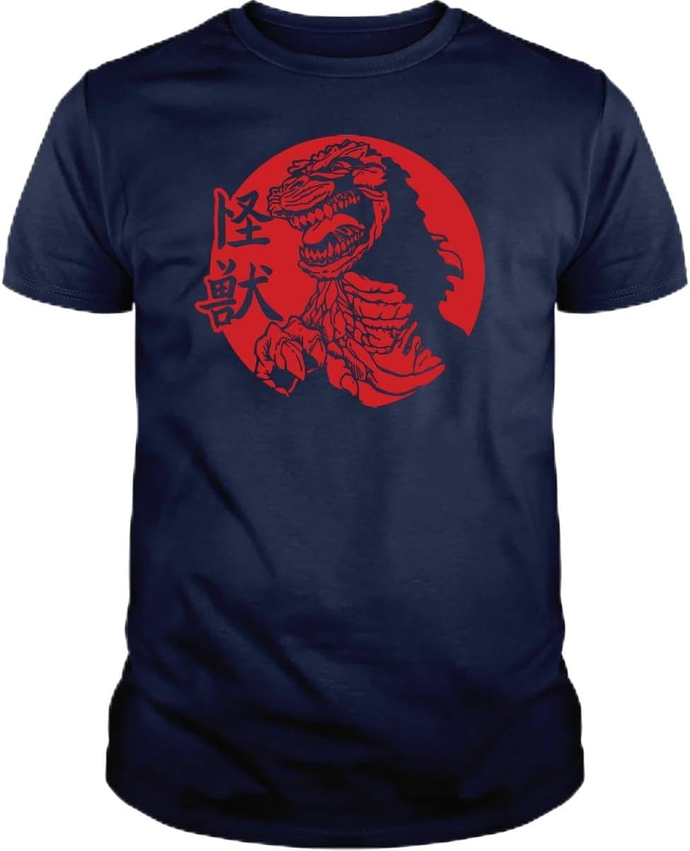 Retro Vintage Giant Kaiju Monster Art T Shirt - Nerdy Gift Cotton Shirt Mens & Womens - Short Sleeve Crew Neck Soft Tees S