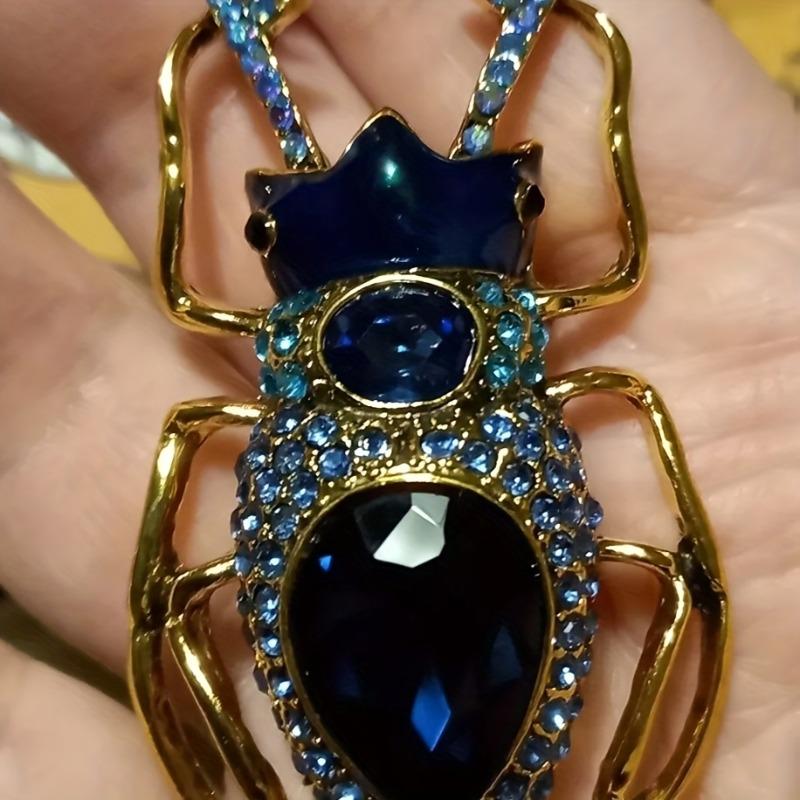 Large Boho-Inspired Beetle Brooch with Sparkling Zirconia Luxury Women'S Coat Accessory Party Accessory Detailed Craftsmanship