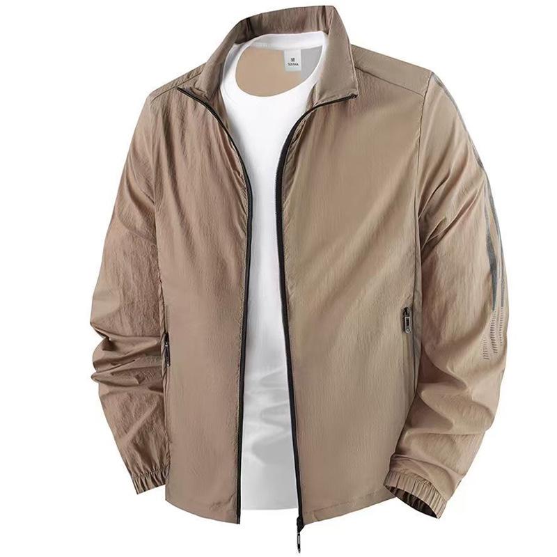 Men s Ice Silk Sun Protection Jacket - Quick-Dry, Breathable, Thin Skin, Stand Collar Sportswear for Summer M