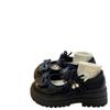 College style solid color bow spring new round head cute single shoes student small leather shoes