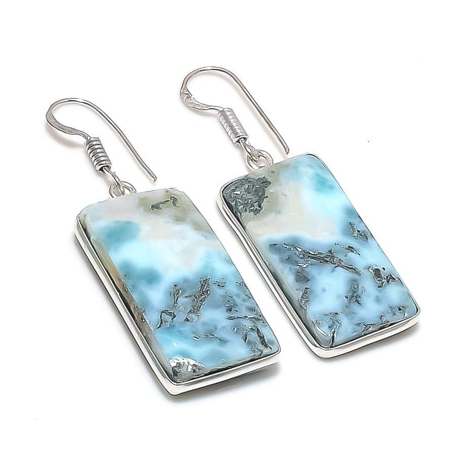 

Natural Republic Larimar Gemstone 925 Sterling Silver Jewelry Earring 1.89 A5D80