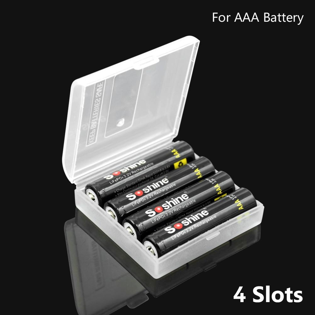 2/4 Slots Hard Plastic Battery Storage Boxes Case AA AAA Battery Holder Container Box With Clips For  2/4 X AA/AAA Batteries