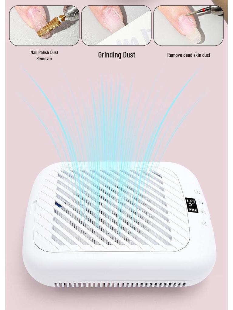 MS508 Rechargeable Nail Dust Collector: Silent, Strong Suction, High Power for Polishing and Removal
