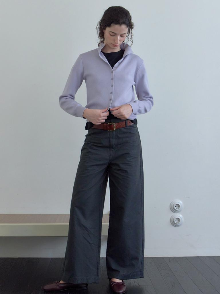 Elssibeui Pocket Wide Cotton Pants_Charcoal