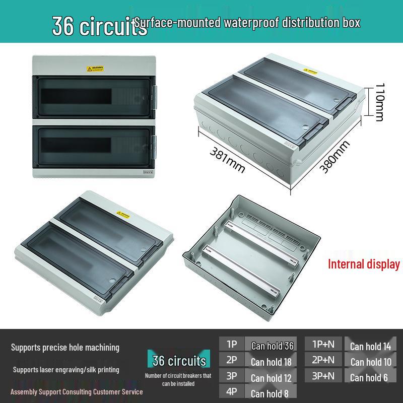 HT-Circuit Waterproof Outdoor Distribution Box for Construction and Household Electric Metering, Surface Mounted Switch Box.