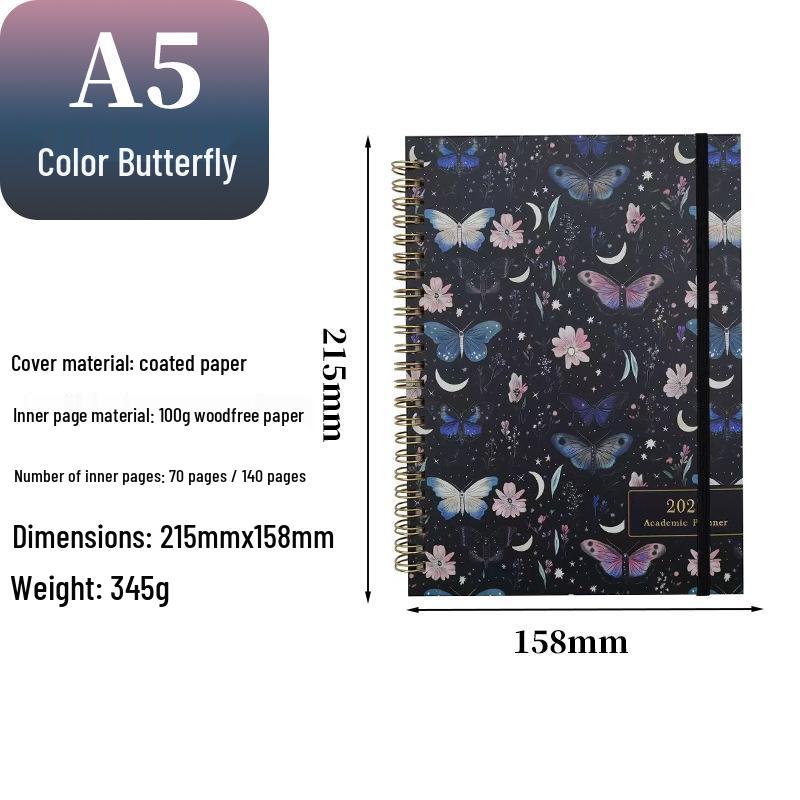 A5 Weekly Planner 2027 - Customizable Coil Schedule Notebook for Office & Study
