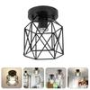 Simple Design Birdcage Shaped Ceiling Light Fixtures Black Light for Home Hotel Kitchen Decor Lighting AC90-260V Modern Lamp