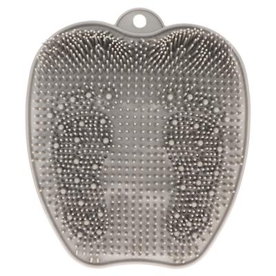 Shower Foot Scrubber Mat Pad Exfoliate Massager with Non Slip Suction Cup Bath Brush Grey