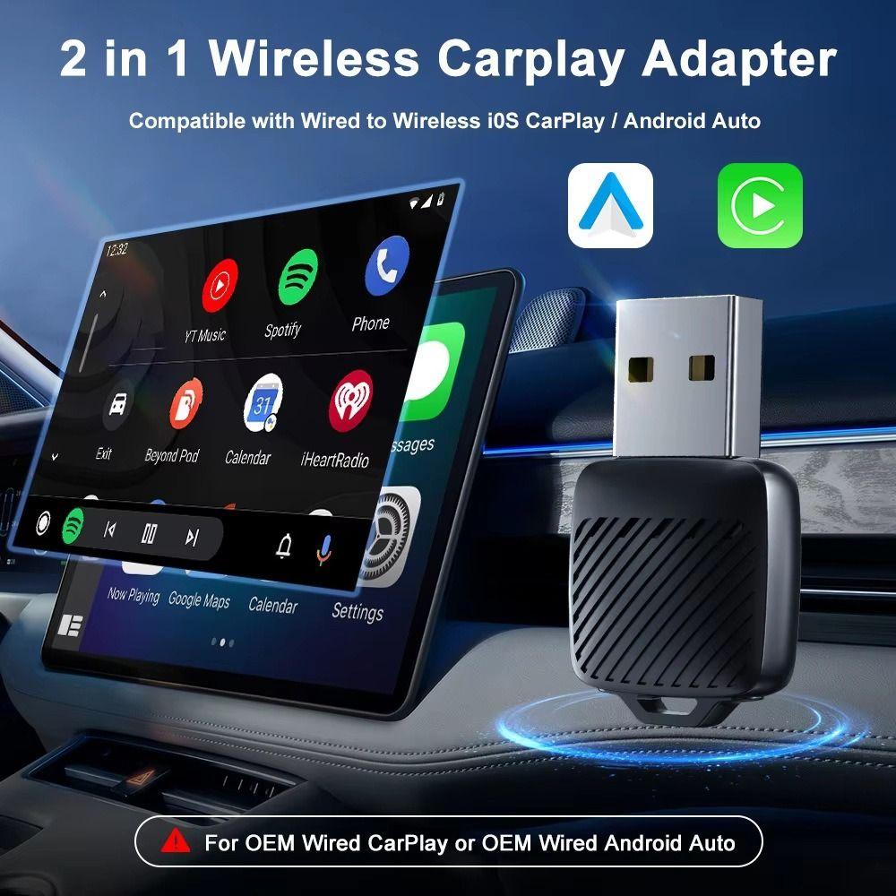 Wireless Wireless CarPlay Dongle 2 in 1 Android Auto Adapter Factory Wired CarPlay Cars