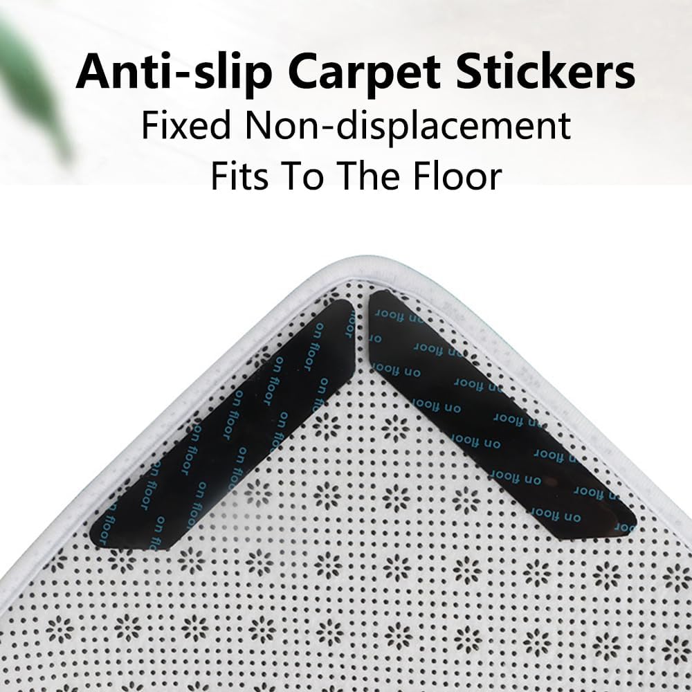 Rug Carpet Non Slip Grippers for Floors, Reusable and Washable Double Sided Carpet Tape Pads Removable, Strong Adhesive Grippers for Area Rugs, Keep