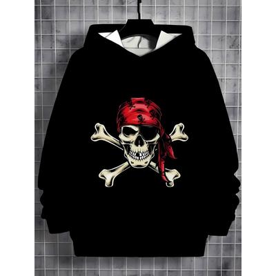 Der neue Kinder-Hoodie für den Herbst 2025 mit 3D-Piratenkopfdruck ist ein modisches und bequemes Streetwear-Sweatshirt