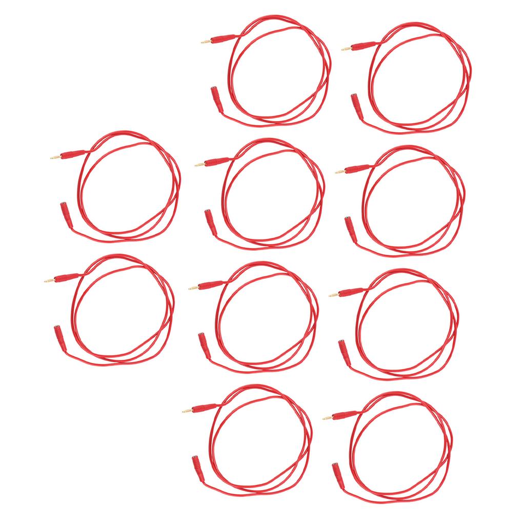 10Set Banana Plug Test Line PVC Brass Test   Electrical Testing Cable for Automobiles 2mm Red