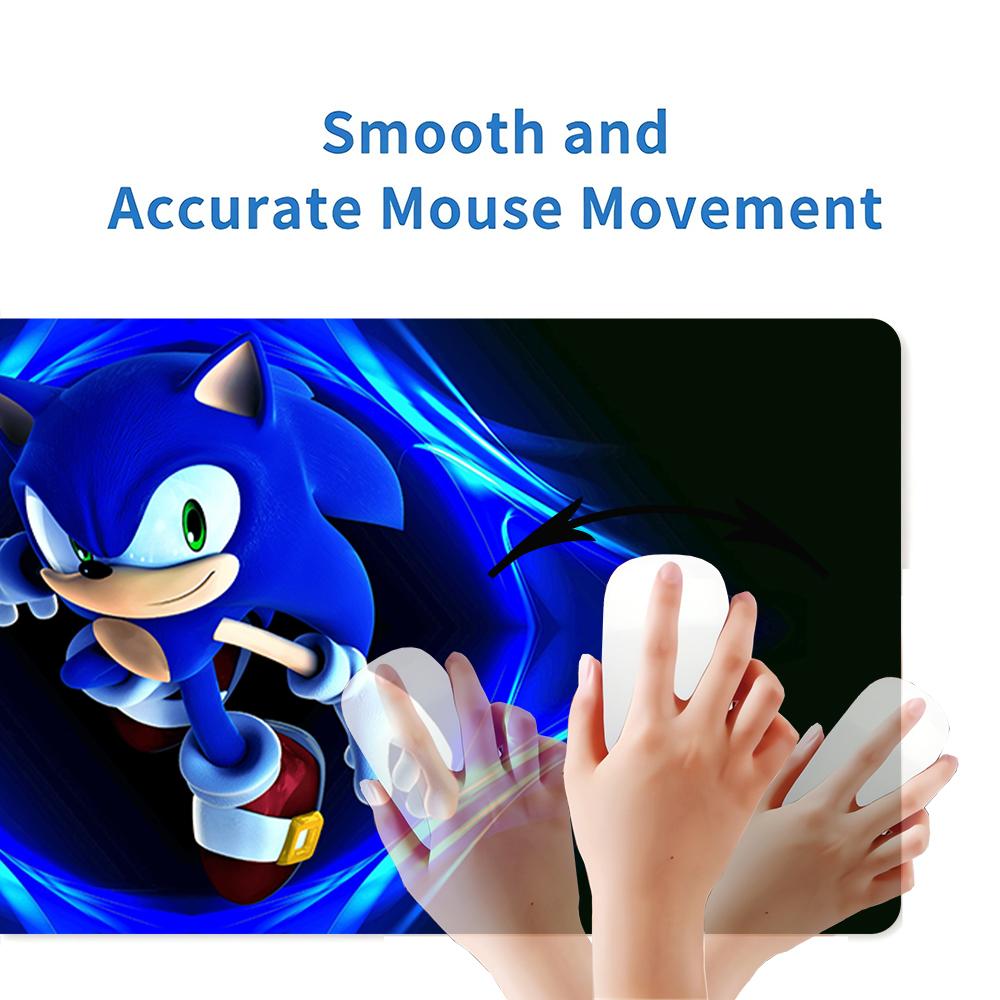 Sonic Through Blue Light Large Gaming Mouse Pad Nonslip Rubber Base Waterproof Desk Mat For Office Pc Laptop