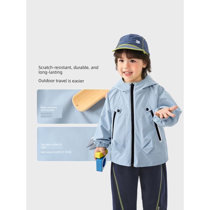 Right European Boys' Outdoor Waterproof Jacket Children's Spring and Autumn Sports Style Top 2026 New Children's Clothing Baby Clothes