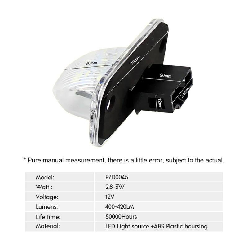License Plate Light LED Compatible with Volkswagen Passat B5 Car Accessories Auto Parts Lighting System 18 Super Bright SMD