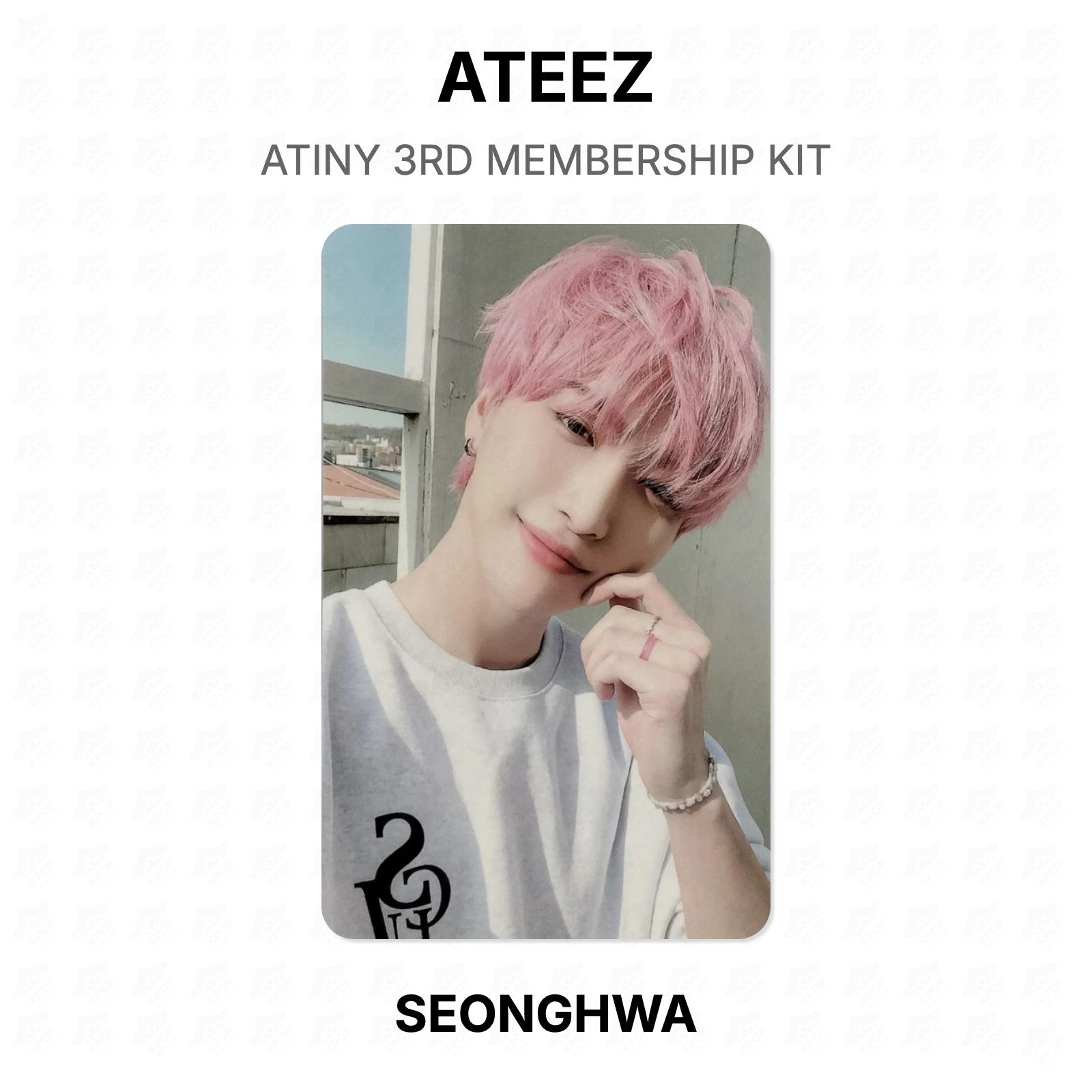 ATEEZ ATINY 3-й Набор Членства Официальная Фотокарточка SEONGHWA gray