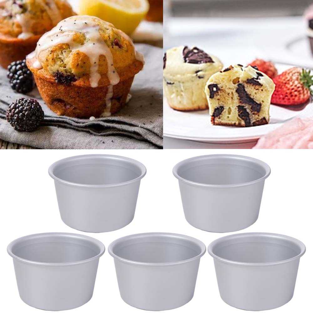 5Pcs Small Tin Nonstick Cupcakes Cup Aluminum Zinc Zinc Alloy Cake Mold Pan Eggs Tart Moulds Cake Making