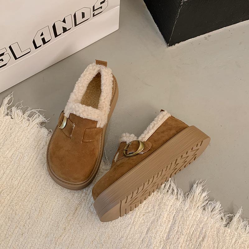 Women's Large Size Thick Sole Soft Sole Winter Warm Fur Snow Boots Padded Lined Ankle Boots Anti-slip Hiking Sports Cotton Boots