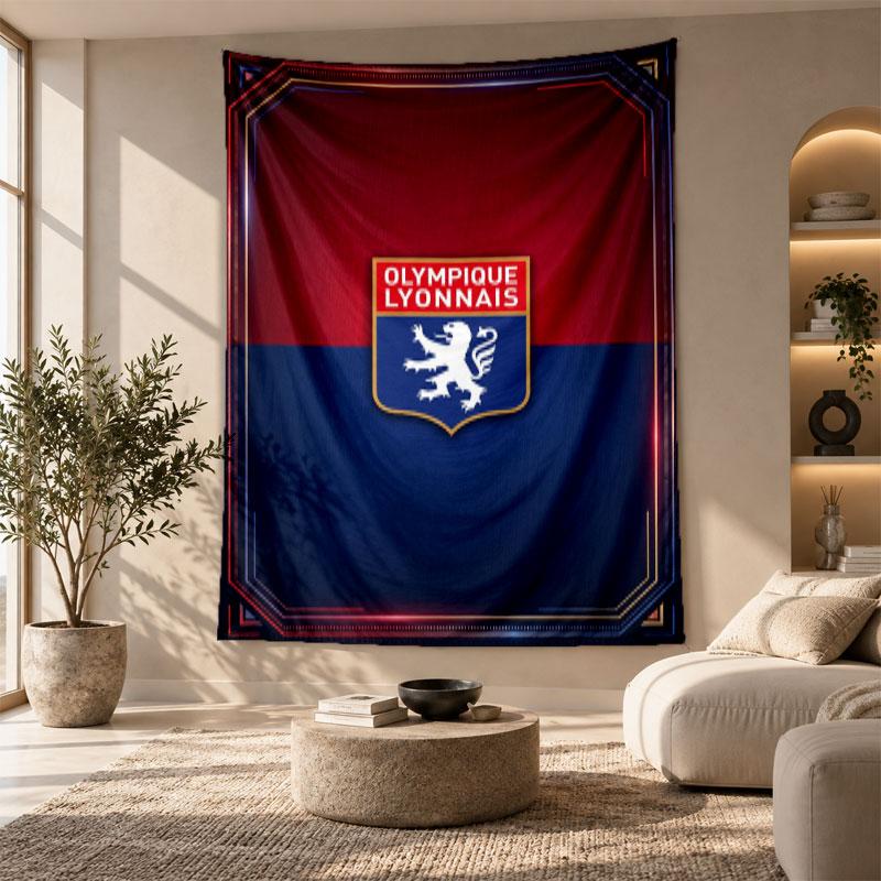 Decorative Tapestry,Lyon FC Printed Wall Art, Lightweight Wall Hanging For Bedroom Background