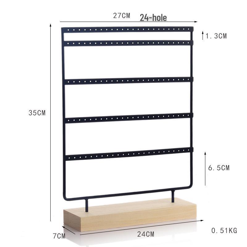 Solid Wood Iron Art Earring Holder Jewelry Display Stand for Home Storage and Hanging Ear Studs.