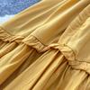 Lanterna Vintage Allacciatura Ruffle Vestito Maniche Lunghe Elegante Ampio Scollo O Moda Coreana High Street Abbigliamento Donna