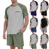Men's  Leisure  Color  Matching  Short  Sleeves  Shorts  Set