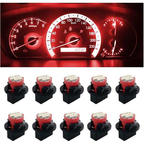 10PCS T10 194 168 Car Dash Instrument LED Light Bulbs with Twist Lock Socket, Bright Panel Gauge Cluster Dashboard Light Bulbs, Car Interior
