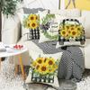 Summer Sunflower Print Pillow Cover Polyester Home Fabric Sofa Cushion Cover Bedroom Pillow