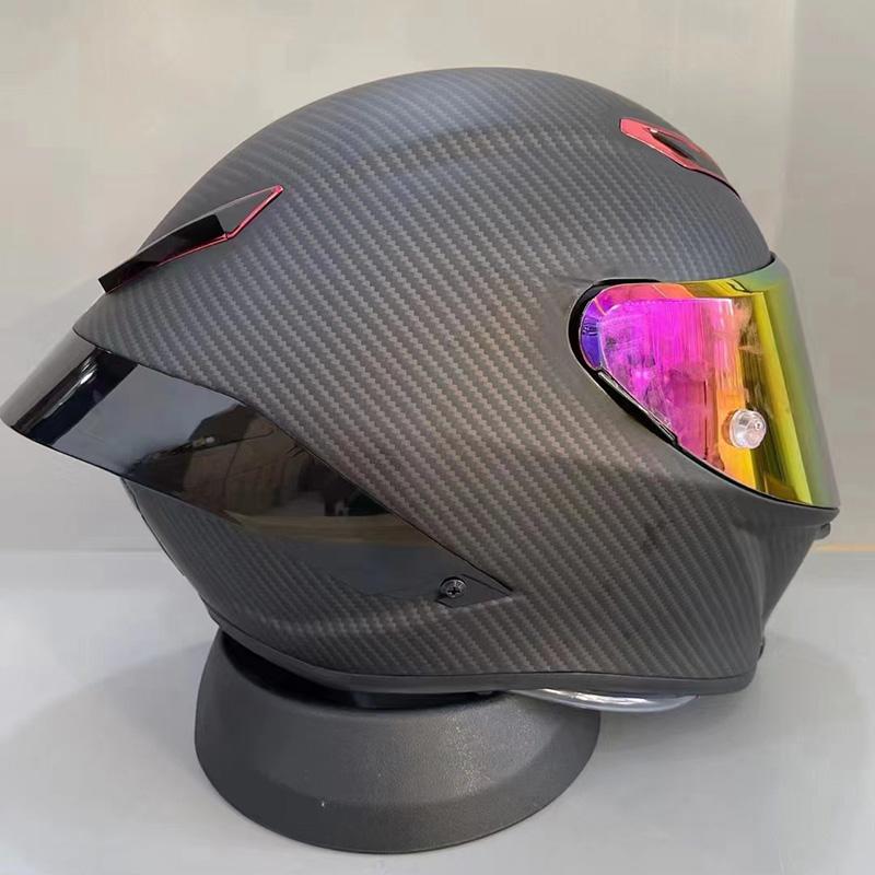 DOT Approved Matte Grey Red Helmet Men and Women Riding Full Face Motorcycle Helmet Motocross Scooter Big Spoiler Helmet Casque