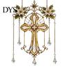 Spiritual Room Ornament Stained Glass Effect Blessing Suncatcher, Acrylic Angel Prayer Window Hanging with Faux Crystal Charm for Home Garden