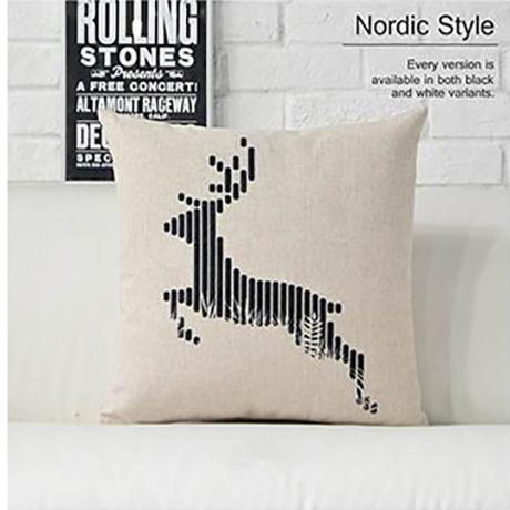 Nordic Concise Geometric Design Home Decor Cotton Linen Cushion Cover Animal Deer Letter Style Sofa Throw Pillow Case Cojines