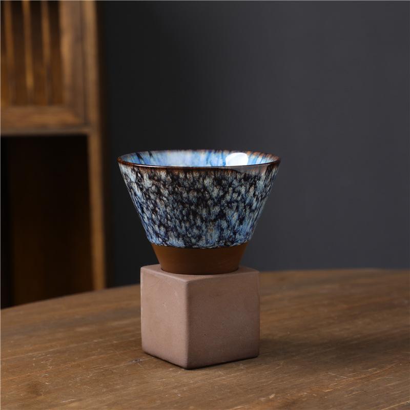 Rough Pottery Mug Creative Cup Ins Style Cup Ceramic Retro Coffee Cup Milk Tea Drink Cups Includes Base
