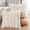 1pc 7cm striped plush cushion cover 30x50 45x45 50x50 soft decorative pillowcase home decor sofa throw pillow cover white beige