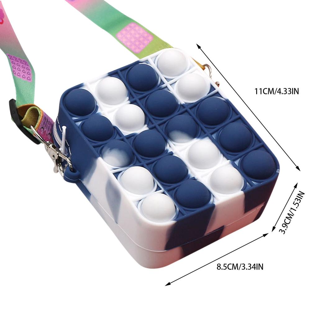 Push Toy Peněženka na mince, Bubble Toy Hračky pro úlevu od stresu pro dospělé děti