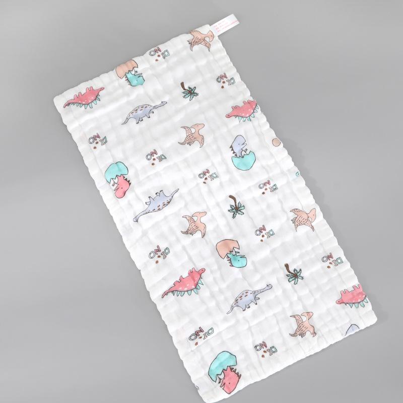 6 Layer Pure Cotton Baby Gauze Square Towel High Density Printed Children Face Washing Saliva Towel Soft Absorbent