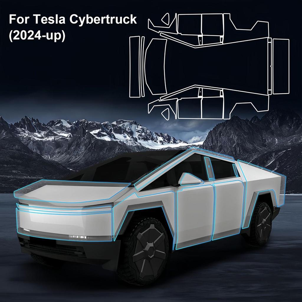 Tesla Cybertruck TPU Protective Film: Full Car Paint Mask Cover
