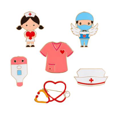Kreative Cartoon Arzt Krankenschwester Medizinische Brosche Pin Legierung Tropf Stethoskop, Medizinische Serie Abzeichen Schmuck