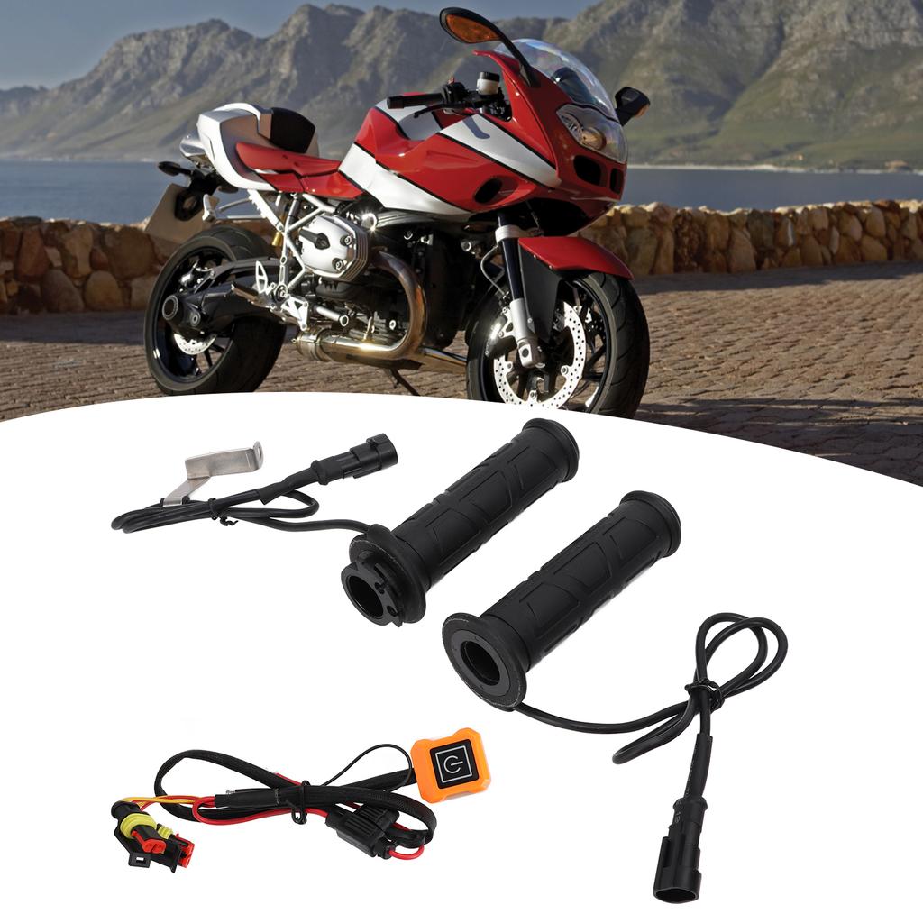 1 Pair Electric Heated Grips   Temperature Winter Hands Warmer for Motorcycle ATV 7Celsius8in Handlebar