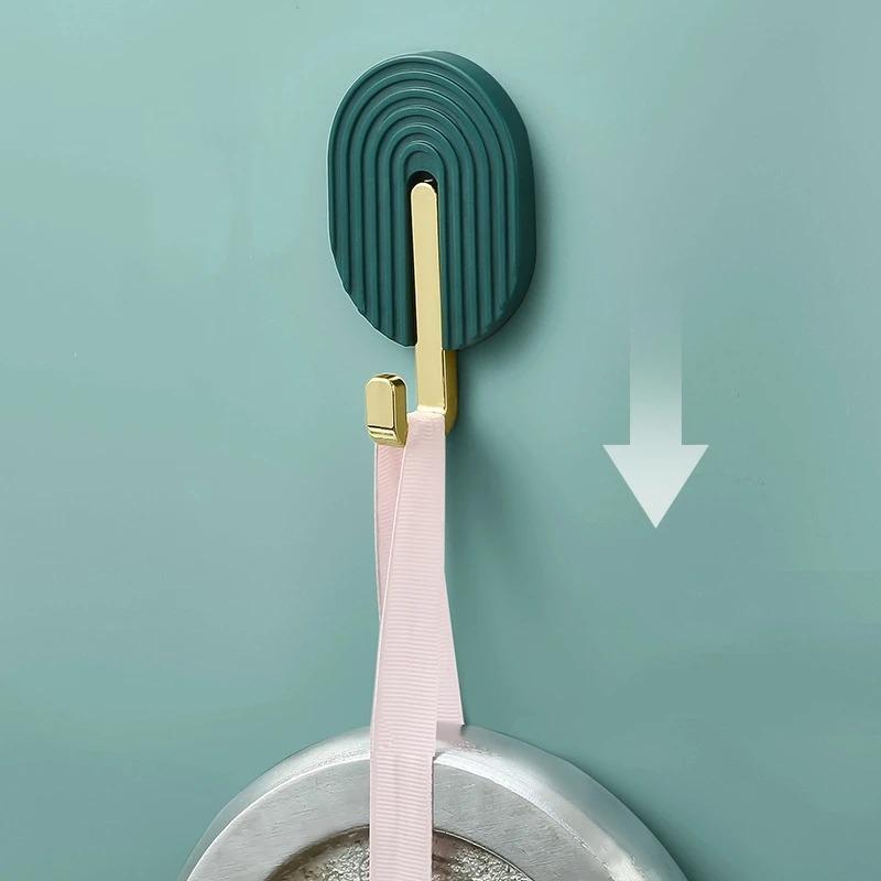 4PCS Wall Plastic Self-Adhesive Hook Multifunctional Bathroom Towel Rack Kitchen Strong Nano Glue Hook Door Rear Bag Hat Hanger