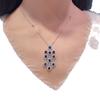 Luxury Blue Diamond Dangle Earrings & Royal Sapphire Necklace Set for Women