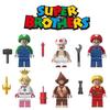 Colorful Mario Brothers Action Figures Abs Plastic Building Blocks Set