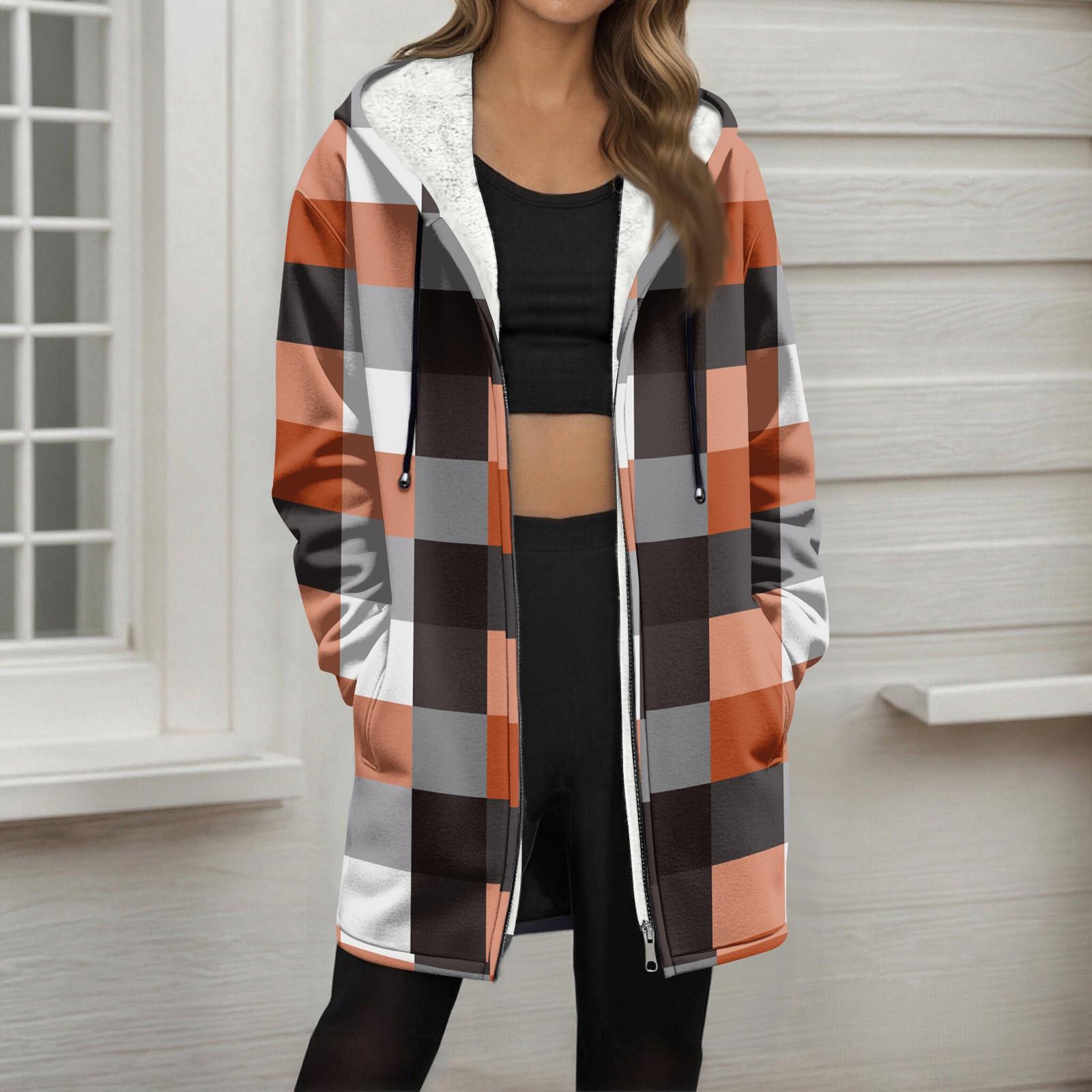 

Женская модная флисовая куртка-худи свободного кроя с принтом в полоску на молнии S коричневый