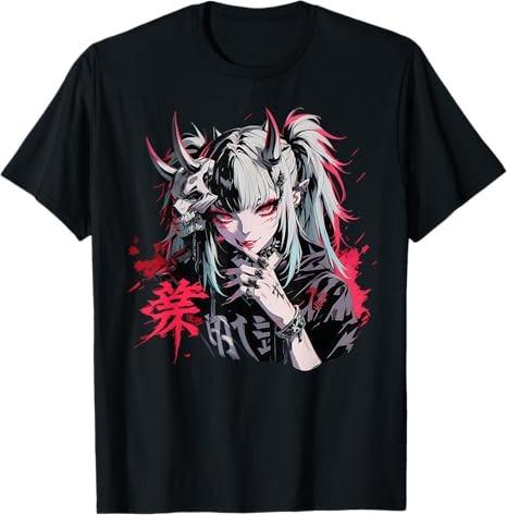 Anime Demon Waifu Vaporware Black TShirt S