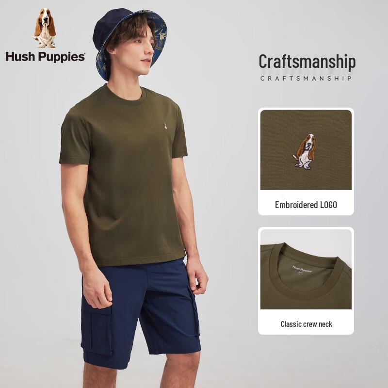 Hush Puppies Men's Summer Solid Stretch Crew Neck T-Shirt