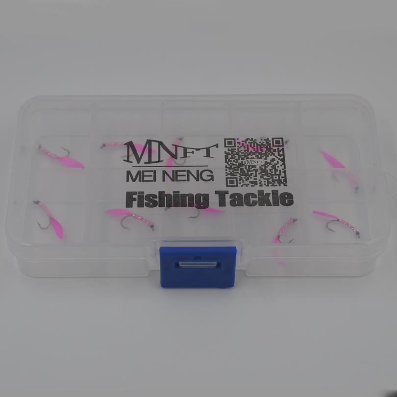 MNFT 10pcs/set 12# Rose Red Feather Silver Zebra Pattern Dry Fly Fishing Flies Fish Hook Nymph Lures Mayfly Baits
