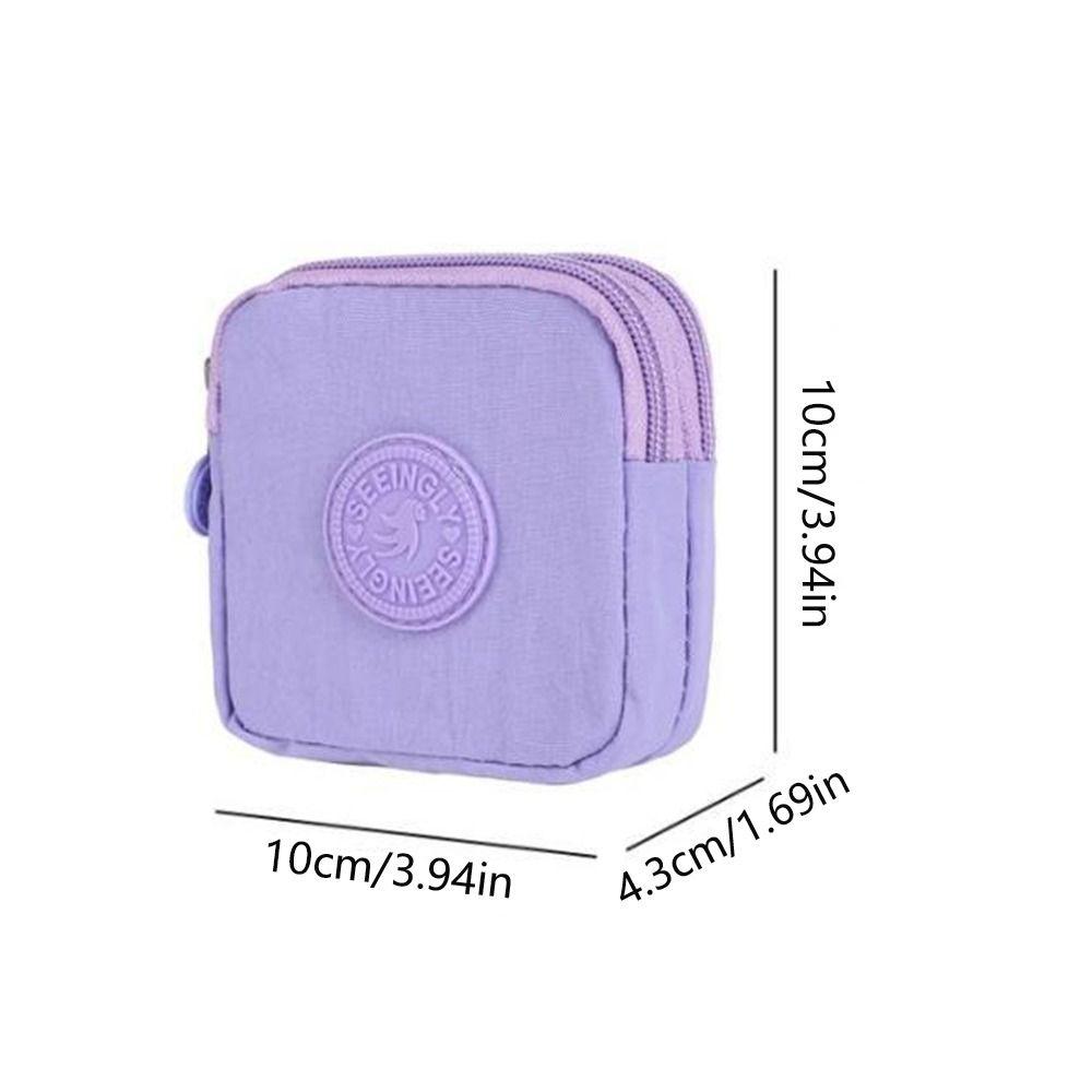 Waterproof Short Zipper Coin Purse Nylon Simple Storage Bag Portable Double-layer Wallet  Outdoor