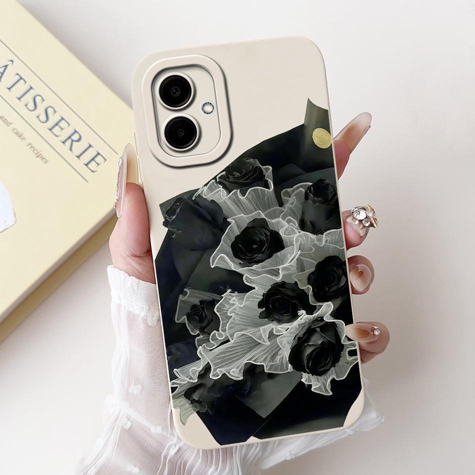 For Samsung Galaxy A06 Beautiful Bow Rose Painting Phone Case For Samsung A06 4G 5G Soft Silicone Shockproof Cases